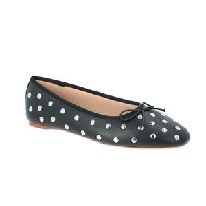 Memory Foam Studded Black Ballet Flat Size 7.5